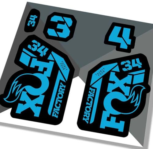 Fox 34 Factory Fork Decals 2021 - Blue - Licensed By Fox MATTE