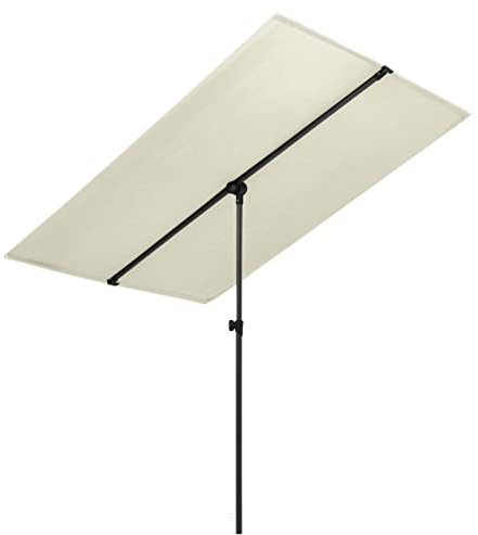 LAPOOH Sonnenschirm mit Aluminium-Mast, Sonnenschirm Balkon, Balkon Zubehör, Balkonschirm, Balkon Gadgets, Außen-Sonnenschirm, Parasol De Jardin, 2x1,5 m Sandweiß