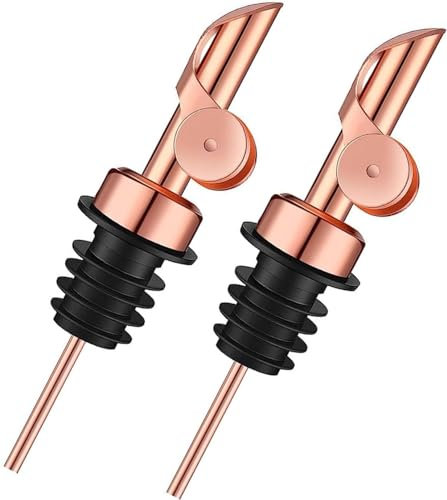 2 Packung Pafusen Ölflasche (350ml Glasflasche, 2 Ausgießer-Roségold)