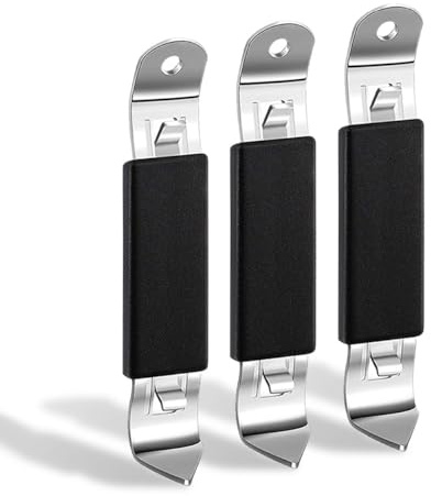 KTOJOY 3 Pack Magnetic Bottle Openers Stainless Steel Flat Bottle Opener, Solid and Beer Openers Small Bottle Opener Can Tapper with Magnet for Camping and Traveling