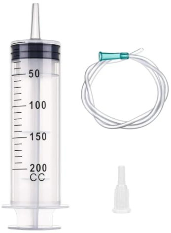 1 Stück Spritze 200 ml/cc mit Schlauch , Wiederverwendbar, Einzeln Verpackung, Steril, Messflüssigkeiten, Pflanzenbewässerung, Tierfütterung, Wissenschaftliche Labors, Industrie
