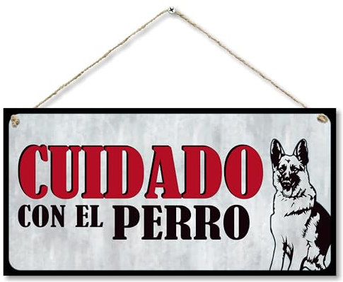 CARISPIBET ¡Cuidado con el perro! Señales de advertencia para su hogar, prácticas señales para exteriores, señal para puerta de entrada, 15 x 30 cm