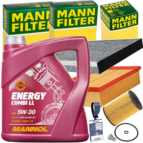 Inspektionspaket + 5W30 Öl passend für 1.6 + 2.0 Golf 7 Passat 3G A3 Q3