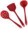 Alipis Juego De 3 Utensilios De Cocina De Silicona Colador y Cucharón. Antiadherentes y Resistentes Calor.