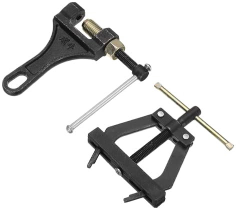 sourcing map Chain Tools Kit Fit #420-#530 /08A-10A Holder Puller&Breaker Cutter for Bicycle,Motorcycle Chains (Carbon Steel)