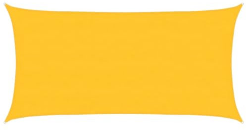 vidaXL Vela Parasole 160 g/m² Rettangolare Giallo 4x7 m in HDPE, Vela ombreggiante, Ombra da Patio, tettoia ombreggiante, Vela da Giardino, tettoia
