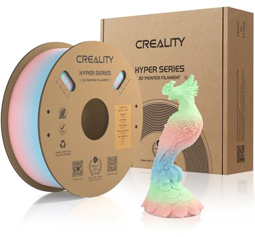 Creality Official Hyper PLA Filament Regenbogen 1KG, 3D Drucker Filament für Hochgeschwindigkeitsdruck, langlebig und widerstandsfähig, glatt, Überhang Leistung Maßgenauigkeit +/-0.03mm, 2.2lbs/Spool
