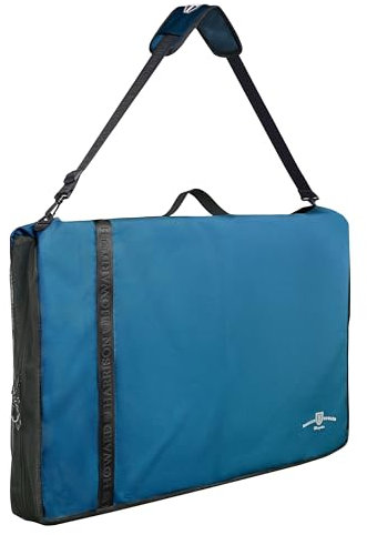 Harrison Howard Western Saddle Pad Carrier - Holds Multiple Pads With Vented Sides - English or Western Tack Bag - Blue