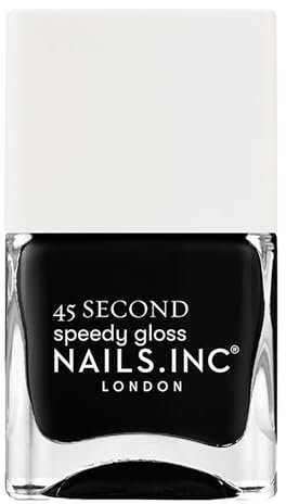 Nails Inc - CAMBRIDGE CALLS MY NAME Quick Drying Nagellack - Tiefes Schwarz - Schnelltrocknend in 45 Sekunden - Nagelstärkend mit Hexanal, Kalzium, Magnesium - Cruelty Free - Perfekte Maniküre