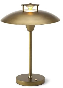Halo Design, Stepp 1-2-3 Antikes Messing - Dänisches Design LED Tischleuchte Kabellos Gold - 30 cm hoch Dimmbar Tischlampe Akku Aufladbar – Indoor & Outdoor Tischleuchte mit USB