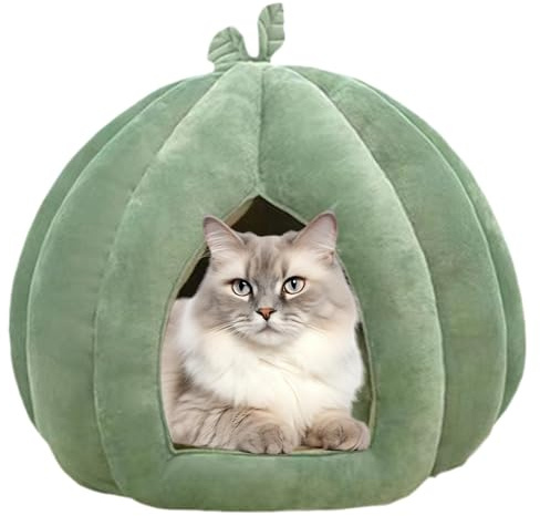 GjnjfdF Katzenbetthöhle,Halloween-Katzenhaus, Geschlossenes Katzenbett -Katzenhaus, Katzenhöhle, verdicktes Halloween-Haustierbett, Katzenversteck für Kätzchen, kleine Hunde, Winter, Zuhause, drinnen