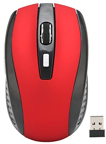 Vikye Wireless Mouse, 2.4G Quiet Cordless Mouse with USB Receiver, Portable Matte Texture Computer Mice for PC, Tablet, Laptop (Red)