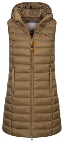 Geographical Norway Damen Stepp weste Kapuze Übergangs Herbst Winter Windbreaker