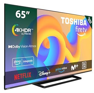 Toshiba 65UF3F63DAE 4K UHD Smart Fire TV 65 Pulgadas (Ultra HD, HDR10, Control de Voz Alexa, Bluetooth, Airplay)