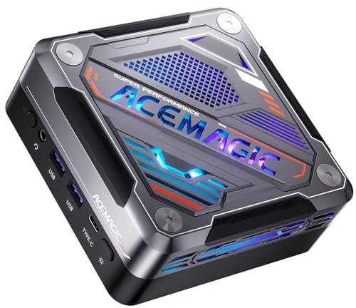 ACEMAGIC AM18 Mini Gaming PC, AMD Ryzen 7 8845HS (8C/16T, bis zu 5.1Ghz), AMD Zen4 Mini PC,32GB DDR5 (5600MHz) 1TB (PCIe4.0) NVME SSD Mini Computer with WiFi6 | 2.5G LAN| 8K UHD | W11 | Type-C