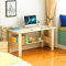 joukares 39'' Gaming Computer Desk, Farmhouse Office Desk with Spacious Desktop for Bedroom Home Office, Writing Table for Studying, Gaming, Small Spaces Khaki