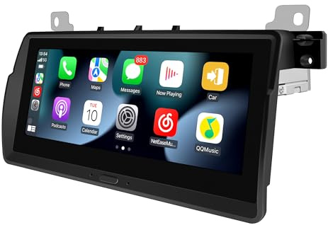 Android E46 aggiornamento radio per BMW Serie 3 1998, 1999, 2000, 2001, 2002, 2003, 2004, 2005, 2006 Autoradio di ricambio 8,8 pollici touchscreen doppio DIN stereo installazione cruscotto kit CarPlay