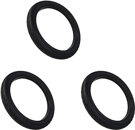 Reinscer 3 piezas 16 16 x 1.75 bicicleta neumáticos sólidos bicicleta neumático 16 x 1.75 caucho negro antideslizante neumáticos de bicicleta