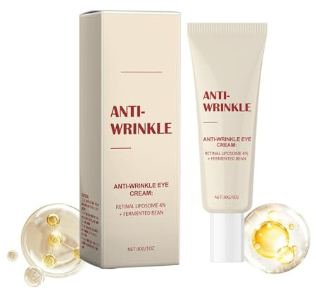 Anti-Aging Augencreme mit 4% Retinal Liposom und Fermented Bean, Anti-Wrinkle Eye Cream gegen Falten und Augenringe, Glättung bei Tränensäcken und Dunklen Augenringen, 30g (1)