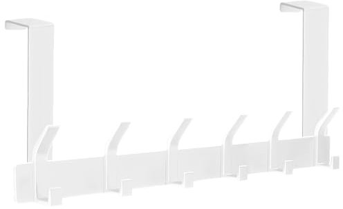 MIVITOOM Over Door Hooks - Heavy Duty 12 Hooks White, Over The Door Hook Hanger for Clothes, Coat, Bag, Hats, Towels (18cm Length, Fits 4.5cm Doors) - for Bathrooms, Bedrooms, Closets