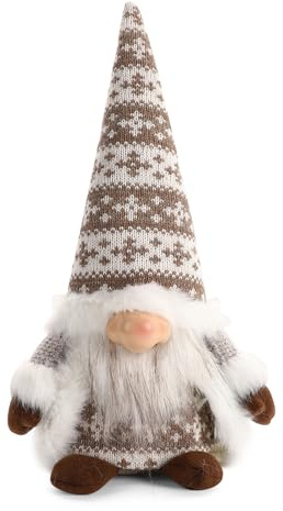 DUJSRZL Zwerg Weihnachtsdekorationen – Weihnachtsmann Plüsch Ornamente, Elfe, Zwerg, Nordische Geschenke für Zuhause, Gestapeltes Tablett, Tischdekoration (Hellbraun)