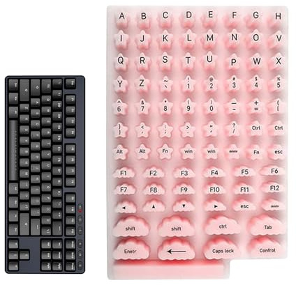 Keyboard Key Stickers – Silicone Strong Adhesive Keyboard Protector, Laptop Keyboards Cover for Long Nails, Typing Aid for Women Girls with False French Tip Nails | Desktop Computer Keyboards Protect