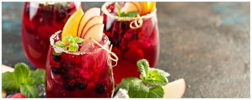 Wallario selbstklebendes Poster - Sommerlicher Wildbeerencocktail, Aufkleber in Premiumqualität, Klebefolie Größe: 50 x 125 cm