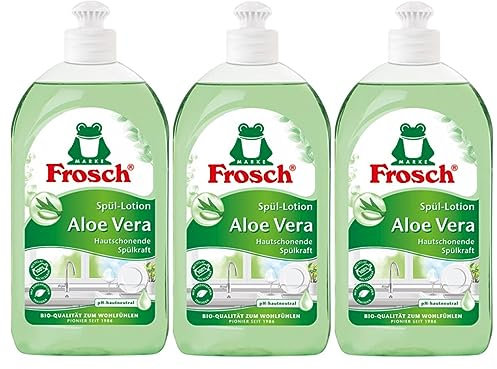 Frosch Aloe Vera Spül-Lotion, sensitives Handgeschirrspülmittel, sehr gute Hautverträglichkeit, 3er Pack (3 x 500 ml)