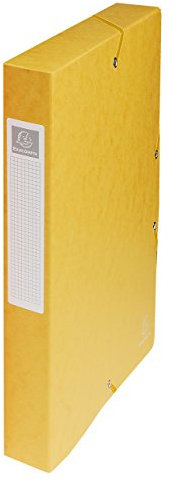 Exacompta 50409E 8er Pack Premium Sammelboxen Aufgebaut mit Gummizug 40 mm breit aus extra starkem Colorspan-Karton mit Rückenschild für DIN A4 Archivbox Heftbox Dokumentenbox Sammelmappe gelb