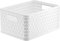 Rotho Country Aufbewahrungskiste 11l in Rattan-Optik, Kunststoff (PP) BPA-frei, weiss, A5+/11l (32.8 x 23.8 x 16.0 cm)
