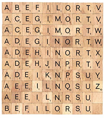 Scrabble Tiles Letters 100 Craft Wooden Piece
