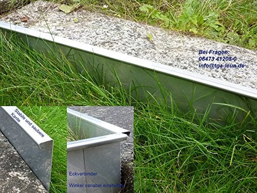 10x 2000 mm Sparset Stabile Rasenkanten Kiesleiste Beeteinfassung aus Edelstahl rostfrei inkl. 9 Verbinder (160mm hoch)