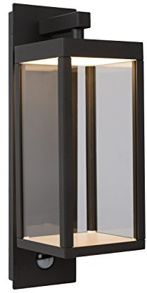 LUCIDE CLAIRETTE - Wandleuchte Innen/Außen - LED - 1x13W 3000K - IP54 - Bewegung und Tag/Nacht-Sensor (Abschaltbar) - Anthrazit