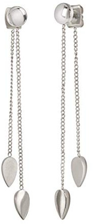 Boccia Ohrringe mit Anhängern in Tropfenform aus poliertem Reintitan, in der Farbe: Silber, hautfreundlich, Maße: Länge 53mm, 05037-01