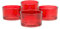 Creativery Teelichtgläser klein 51x33 mm Set 4 Stück Teelichthalter Glas Farbauswahl: rot 250
