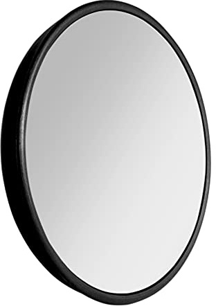 Zadro Mini miroir de voyage rond grossissant x10 - 7,6 cm - Support mural à ventouse ou à main (noir, x10)