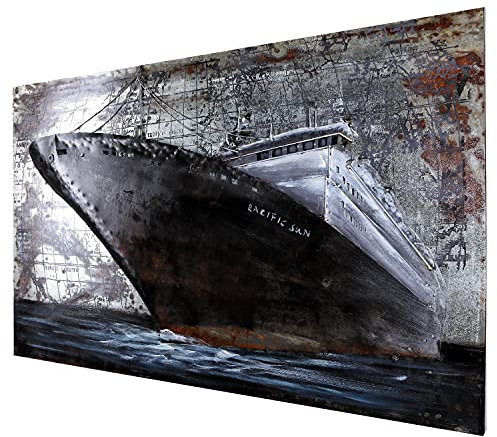 Wandbild Metallbild Cruiser Schiff 120x80 cm Unikat hangefertigt Bild 3D Relief Crusiser
