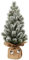 Oairse Mini árbol de Navidad, 40 cm/16 Pulgadas, árbol pequeño de Mesa con Conos de Pino Artificiales, Ramas Cubiertas de Nieve y Campanilla de Plata, Adornos de Navidad para decoración del hogar