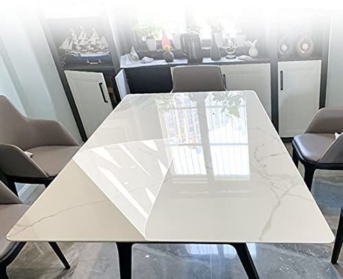 CIEEIN CIEHT Tovaglia trasparente Pellicola protettiva trasparente per desktop Adesivi per mobil Resistente al calore e facile da pulire Pellicola di cristallo Spessore 0,3 mm Dimensioni 80 * 140 cm