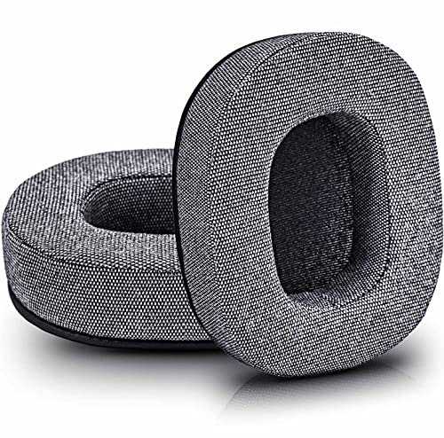 Ersatz-Ohrpolster für G PRO X, Rig 800HS, Rig 800HD, Rig 800LX, LVL40, LVL50, V2 X, ATH-G1WL, ATH-M70X, M50X, M40X, Arctis 3/5/7/9X & Pro Wireless Headset (Grauer Stoff)