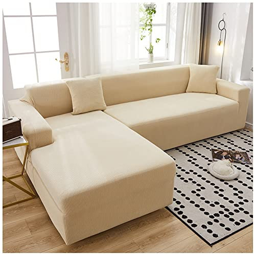YOUCAI Spandex Sofabezug Stretch Sofahusse Couchbezug Sesselbezug Elastischer rutschfest Stretchhusse Sofahusse für Couch Möbelschutz,Senf,1 Sitzer(90-140cm