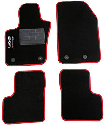 Carmats compatibile tappetini 500x sport in moquette bordatura rossa fermi di fissaggio battitacco in gomma