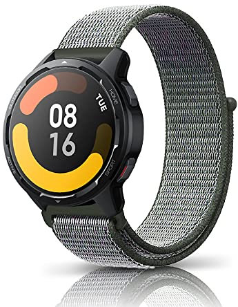 KeeFos 22MM Nylon Bracelet pour Xiaomi Watch S4/S3/S1 Pro, Remplacement en Réglable Bracelet pour Redmi Watch 5 Active/5 Lite - Gris