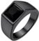 GoldChic Siegelring Männer Ring Schwarz Edelstahlring mit Stein 8MM breit Verlobungsring 59mm Eheringe Accessoires Modeschmuck