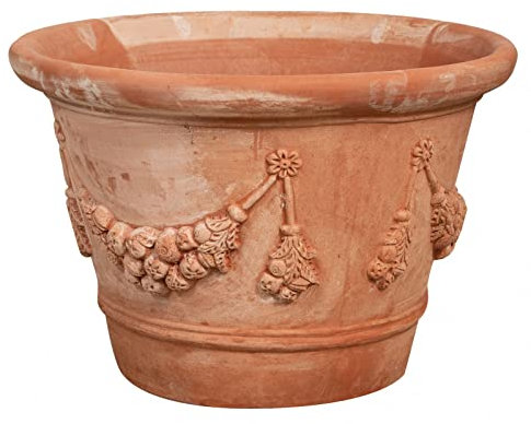 Biscottini Pot de Fleur Exterieur Grande Taille 69x47x69 cm - Pot Terre Cuite Made in Italy - Grand Pot de Fleur Exterieur XXL en Terre Cuite