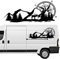 TOTMOX Wohnwagen Aufkleber, Wohnmobile Aufkleber, PVC Black Car Decal Aufkleber, Autoseitenkörperaufkleber mit Berg, Kompass und Hirschmuster