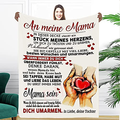 PJLJC Personalisierte Decke Geschenke an Meine Mama von Sohn,für Mutter Super Weiche Decke Flanell,Muttertagsgeschenk Geburtstagsgeschenk