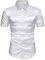 YMING Hommes Chemises à Manches Longues Imprimées De Fleurs Roses Chemises à Boutons pour Le Mariage Blanc M