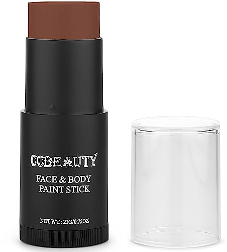 CCbeauty Brown Face Paint Stick,Face Painting Kit,Professional Oil Based Body Paint For Adults Kids,Non Toxic SFX Makeup Kit For Deer Elk Bear Halloween Costume Cosplay,Full Coverage Makeup Foundation