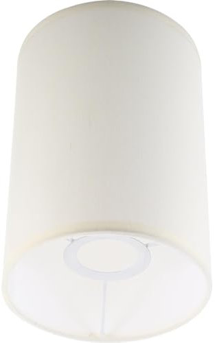 Holibanna Small Lamp Shade Cylinder Lampshade E27 Barrel Shade Clip On Fabric Cover Chandelier Light Covers Ceiling Shade for Table Floor Wall (Beige)
